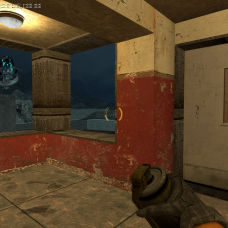 Climbing to the control room of the lighthouse, a gunship swoops in and shoots out the windows in an attempt to attack the player.